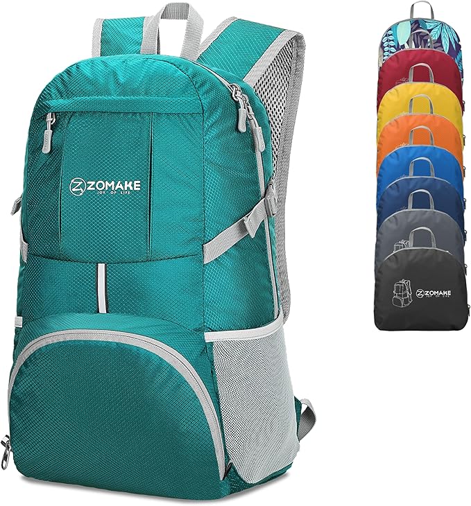 ZOMAKE Lightweight Packable Backpack 35L, Light Foldable Backpacks Water Resistant Collapsible