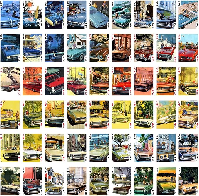 Classic Cars Playing Cards (Poker Deck 54 Cards All Different) Vintage Retro Classic Cars