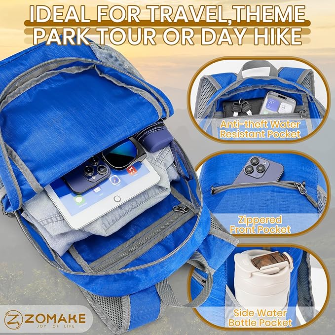 ZOMAKE Ultra Lightweight Hiking Backpack 20L - Packable Small Backpacks Water Resistant Daypack for