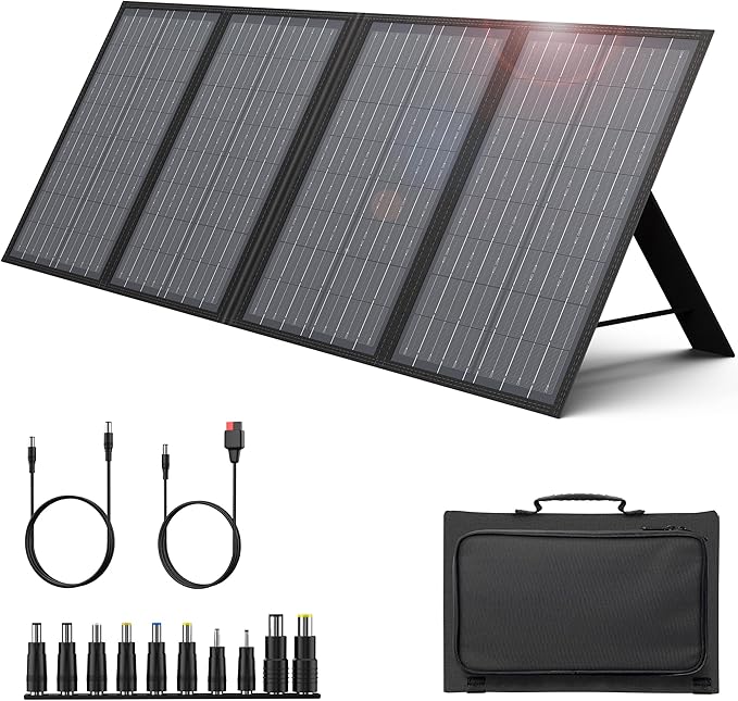 ENGINSTAR 60W Foldable Solar Panel Charger with 18V DC Outlet for Portable Power Stations
