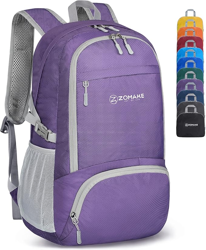 ZOMAKE Lightweight Packable Backpack 30L - Foldable Hiking Backpacks Water Resistant Compact