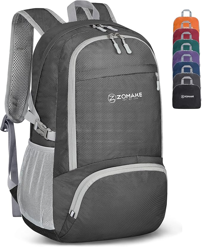 ZOMAKE Lightweight Packable Backpack 30L, Foldable Hiking Backpacks Water Resistant Compact Folding