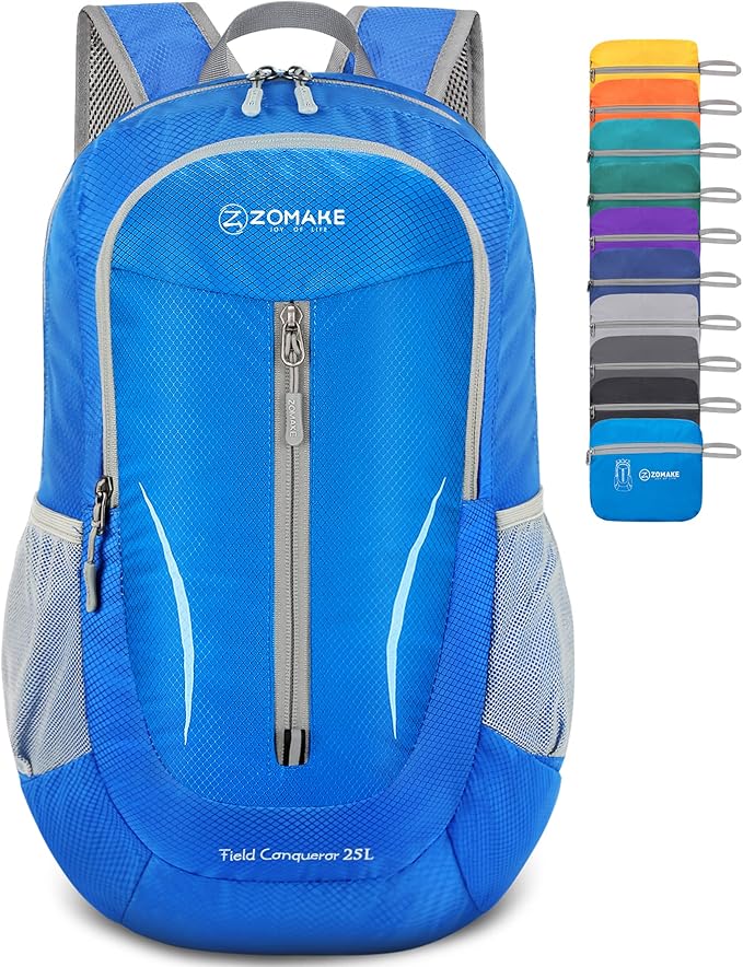 ZOMAKE Ultra Lightweight Packable Backpack 25L, Foldable Hiking Backpacks Water Resistant Small