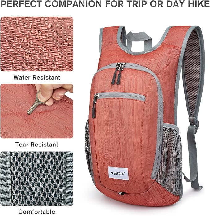 G4Free 10L/15L Hiking Backpack Lightweight Packable Hiking Daypack Small Travel Outdoor Foldable