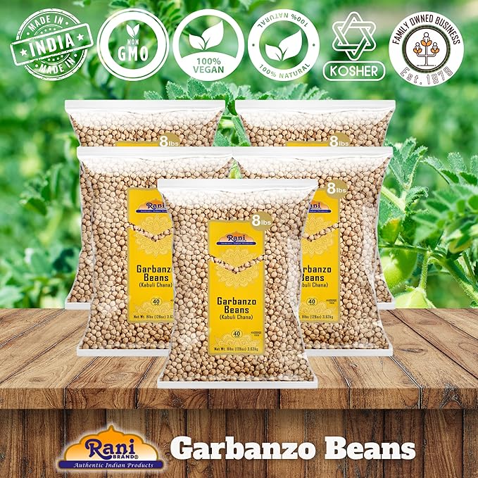 Rani Garbanzo Beans (Kabuli Chana) 128oz (8lbs) 3.63kg x Pack of 5 (Total of 40lbs) Bulk ~ All
