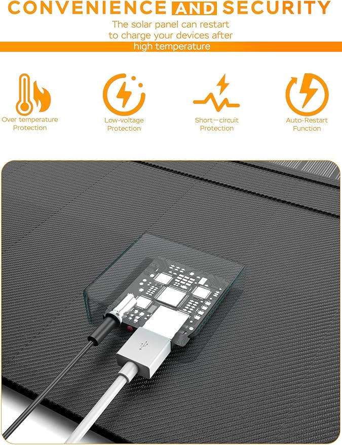 MARBERO 21W Portable Solar Panel Foldable Solar Panel Charger IP65 Waterproof Solar Panels 23% High