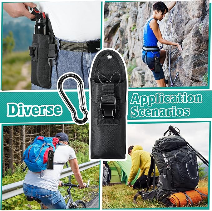 Bear Spray Holster with Quick Release Buckle (Spray Not Included), Nylon Holster with Hook & Loop
