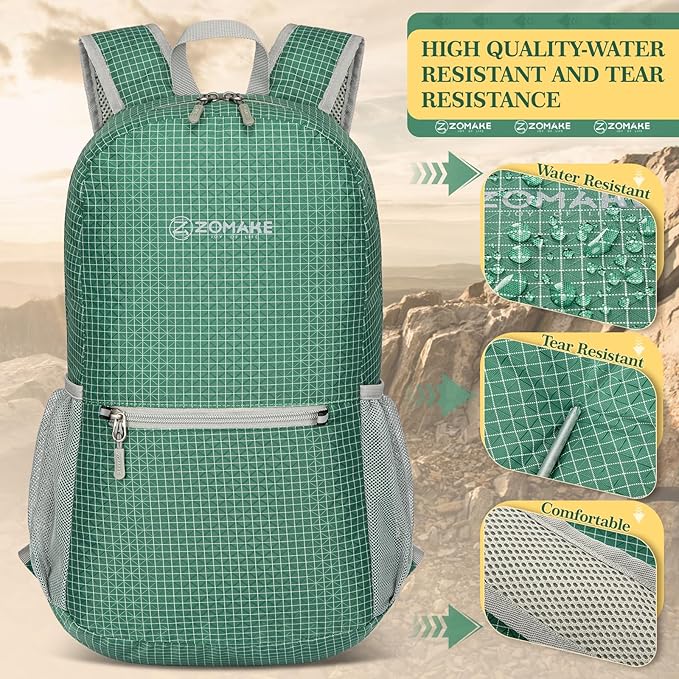 ZOMAKE Ultra Lightweight Hiking Backpack 20L - Packable Small Backpacks Water Resistant Daypack for