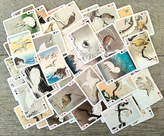 Stunning Birds Playing Cards (Poker Deck 54 Cards All Different) Vintage Antique Japanese Engraving