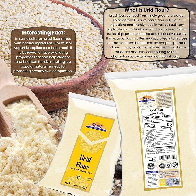 Rani Urid/Urad Flour (Black Matpe Beans Flour) 28oz (1.75lbs) 800g ~ All Natural | Vegan | Gluten
