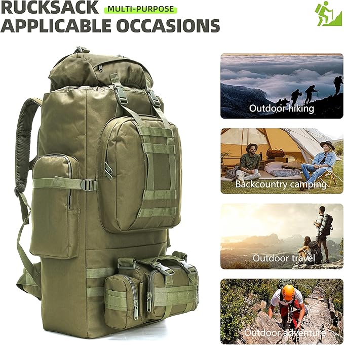 King'sGuard 100L Camping Hiking Backpack Molle Rucksack Military Camping Backpacking Daypack