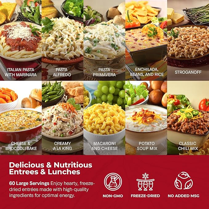 Legacy Food Storage 60 Serving Emergency Food Supply Bucket, 10 Entrees, 4 Breakfasts, 24,520 Total