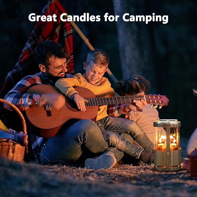 12-Hour White Candles Compatible with Candle Lanterns, Long-Burning Candles for Outdoor, Camping