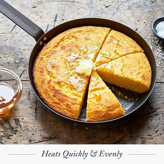 Merten & Storck Pre-Seasoned Carbon Steel 12” Frying Pan Skillet, Use on Induction, Stove and