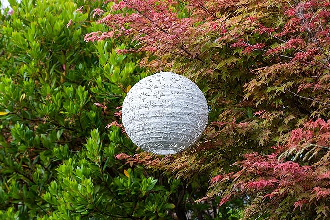 Allsop Soji Stella - Deco Globe - 12" Outdoor Solar Lantern -White