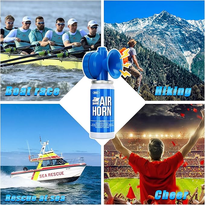 2pcs 1.4oz Boat Air Horn, Loud Mini Safety Horn Can, Sports Event Starting Horn, Mini Small