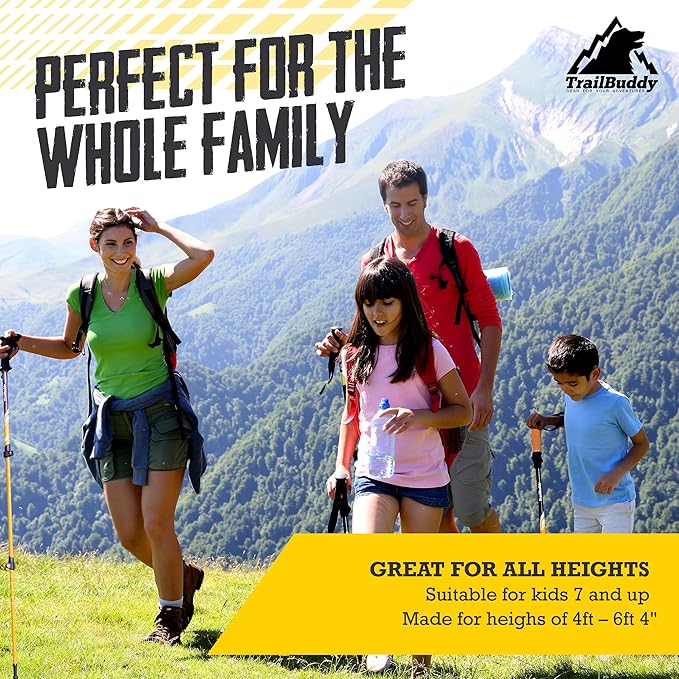 TrailBuddy Trekking Poles ??Lightweight 7075 Aluminum Hiking Poles for Women, Men & Seniors