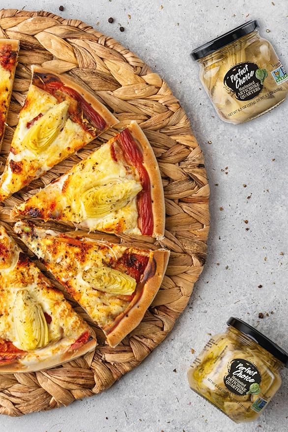 Perfect Choice Artichoke Quarters Marinated - Delicious artichoke for Salads, Pizzas & More - 6.5