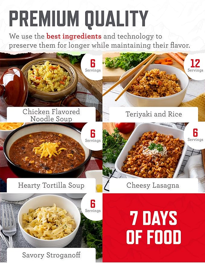 ReadyWise Entrée Bucket - 60 Servings, Emergency Food Supply for Survival Kit, Protein Meals