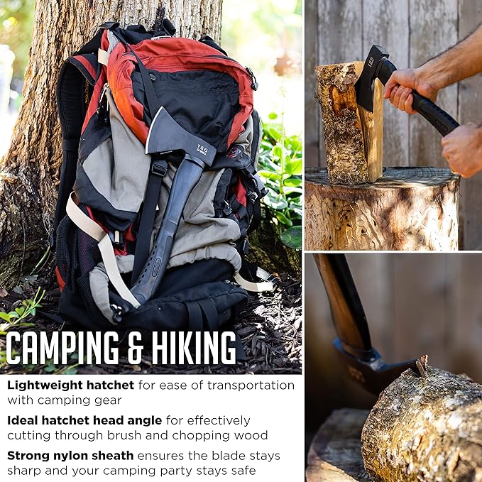 Camping Axe - Camping Hatchet with Sheath -Survival Throwing Axe - Survival Hatchets for Camping