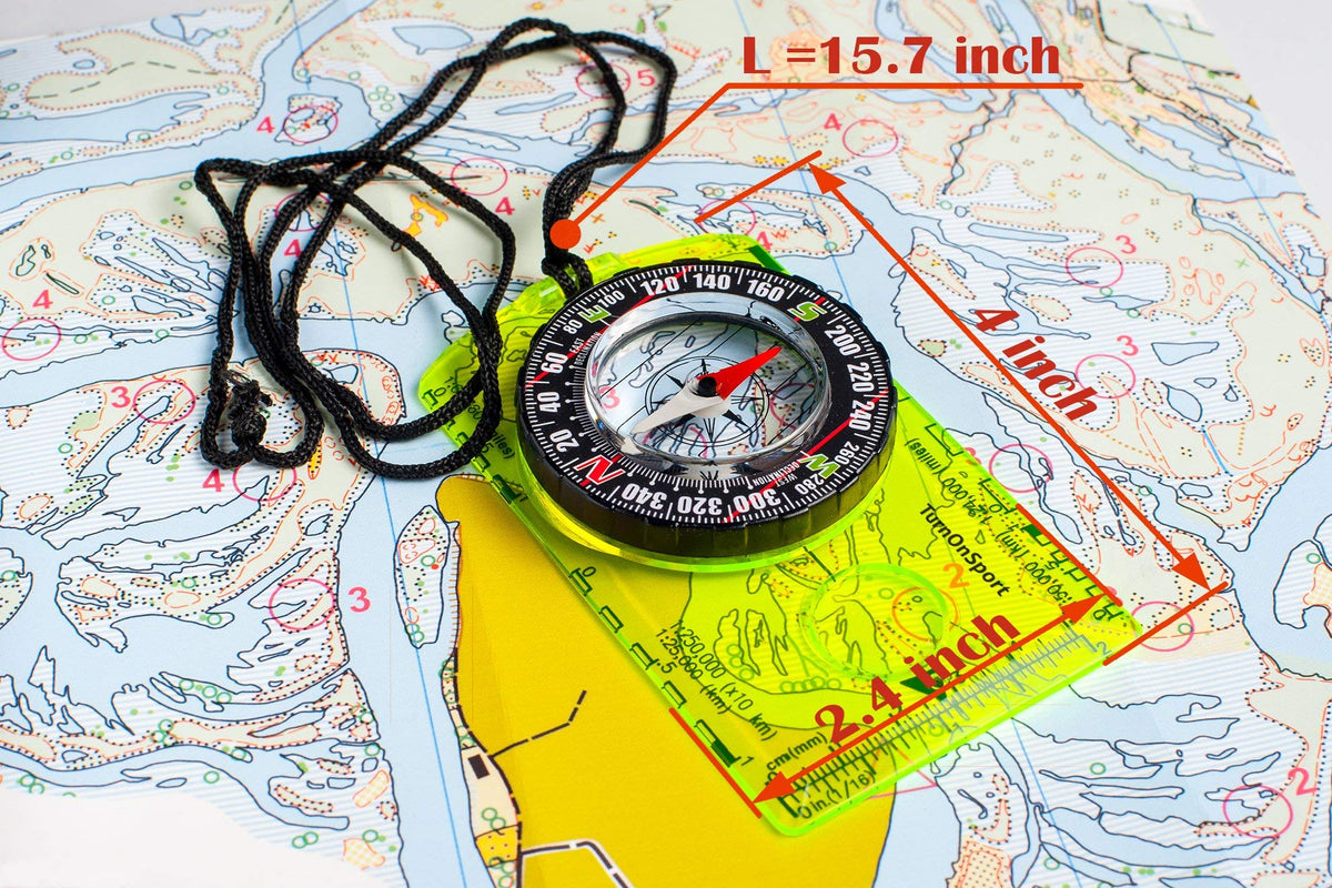 TurnOnSport Orienteering Compass - Green - product view 5