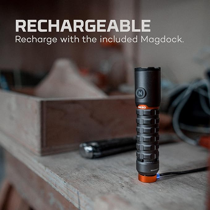 NEBO Redline Torchy 2K, 2000 Lumen Pocket, Rechargeable LED, Water & Impact Resistant Flashlight