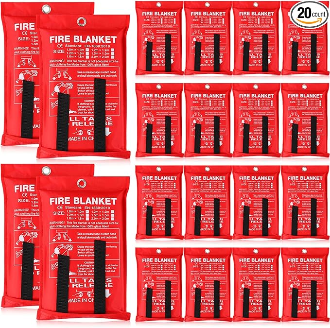 Moukeren Fire Blanket Fire Emergency Blankets for Home Kitchen, Survival Safety Flame Suppression