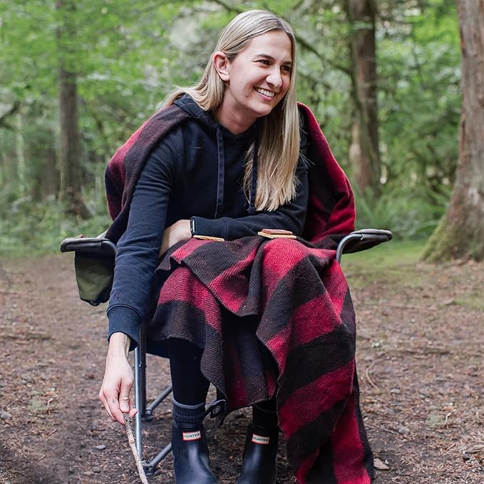 Arcturus Plaid Wool Blankets - 4.5lbs Warm, Heavy, Washable, Large | Great for Camping, Outdoors