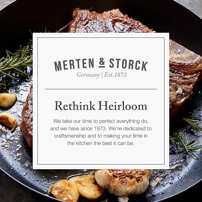 Merten & Storck Pre-Seasoned Carbon Steel 8” Frying Pan Skillet, Use on Induction, Stove and Grill