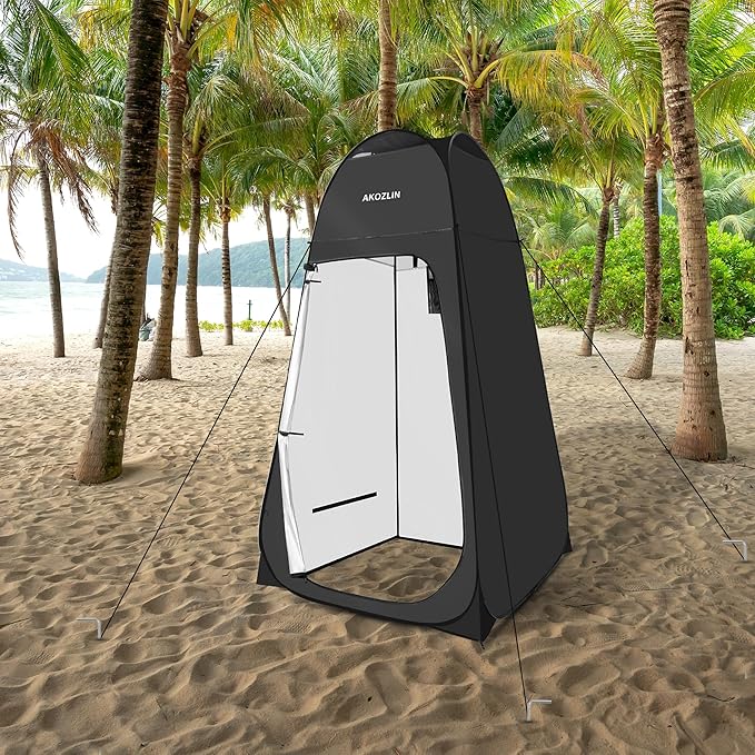 AKOZLIN Portable Pop Up Shower Tent Instant Privacy Dressing Changing Tent Outdoor Shower Room Camp