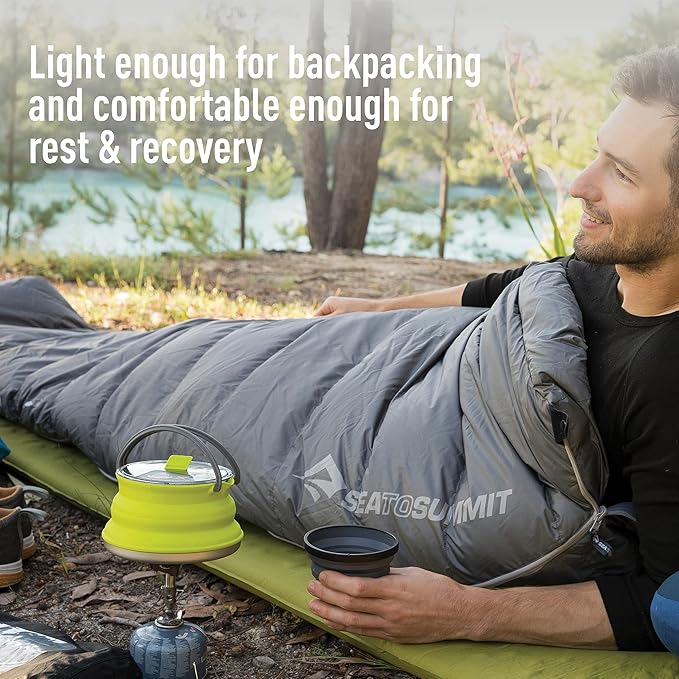 Sea to Summit Camp Self-Inflating Foam Sleeping Mat for Camping and Backpacking, Tapered - Regular