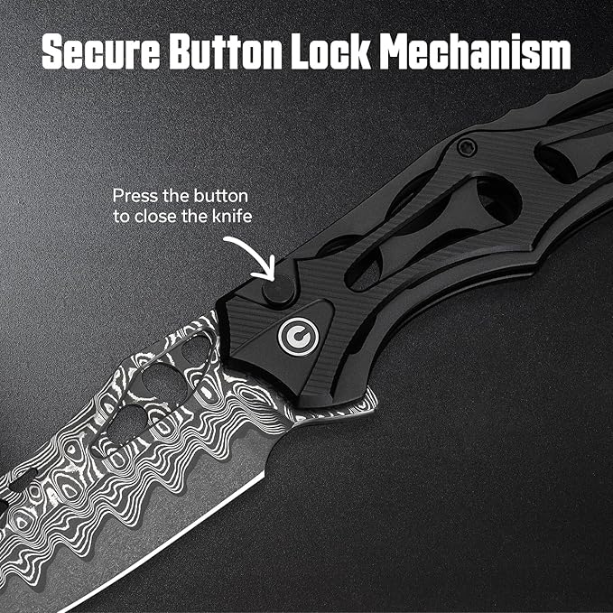 CIVIVI Biophase Pocket Folding Knife for Men, 3.48" Damascus Blade Aluminum Handle, Lightweight