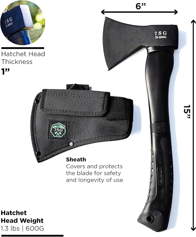 Camping Axe - Camping Hatchet with Sheath -Survival Throwing Axe - Survival Hatchets for Camping