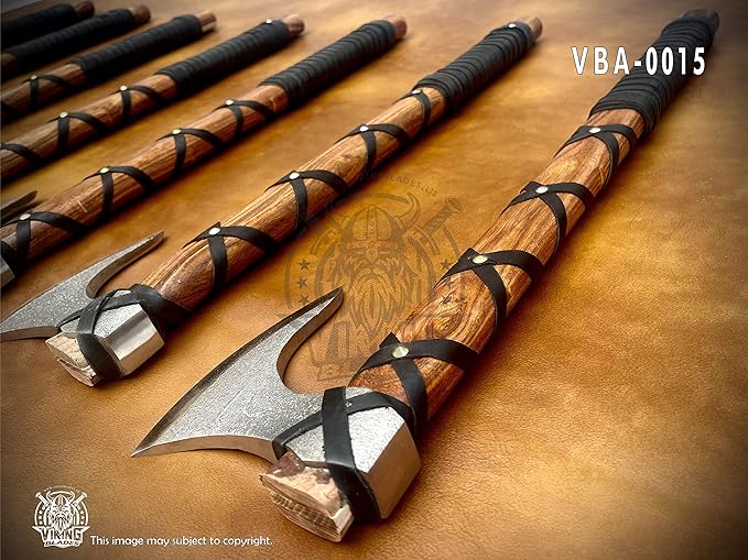SHINY CRAFTS -Norse Viking Axe, Hatchet with Leather Sheath Best Tomahawk Viking Hatchet- Viking