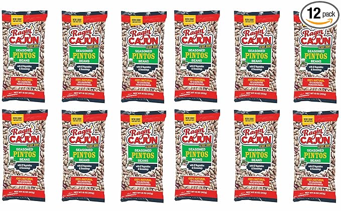 Seasoned Piñto Beans 16 oz Ragin Cajun (Pack of 12)