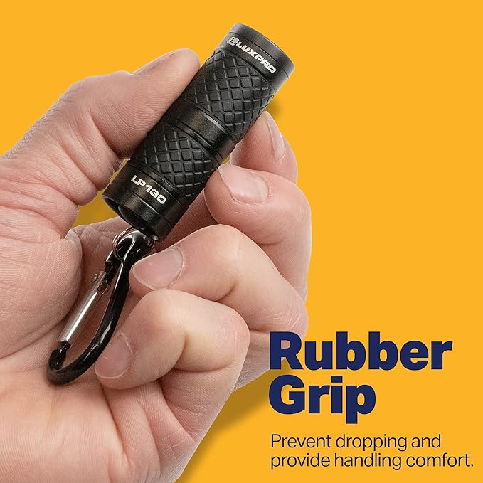 LUXPRO 40 Lumen Keychain Focus Mini LED Flashlight - Features Aircraft-Grade Aluminum and Rubber