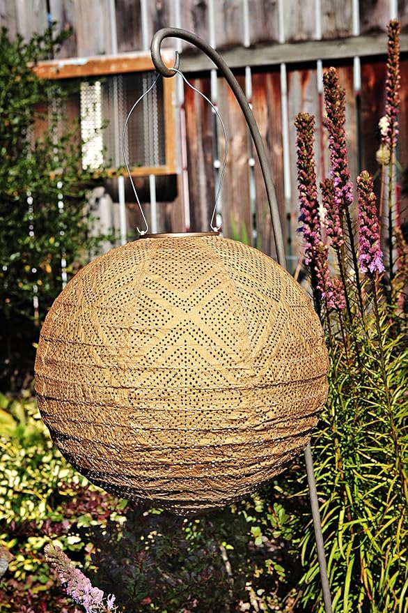 Allsop Soji Stella Market - 12" Handmade LED Outdoor Solar Lantern - Bronze
