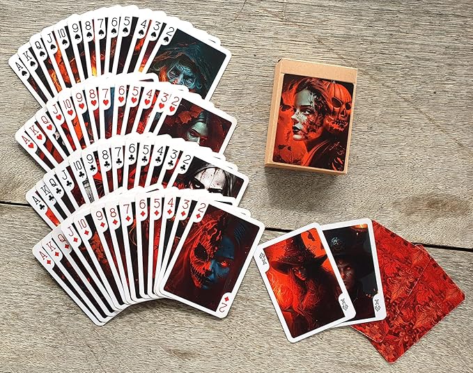 Gothic Halloween Playing Cards (Poker Deck 54 Cards All Different) Gothic Witches at Halloween