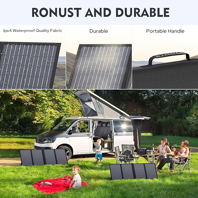 ENGINSTAR 60W Foldable Solar Panel Charger with 18V DC Outlet for Portable Power Stations