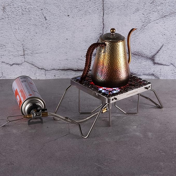 CAMPINGMOON Portable Folding Camping Campfire Grill over Fire Split Stoves 304 Stainless Steel