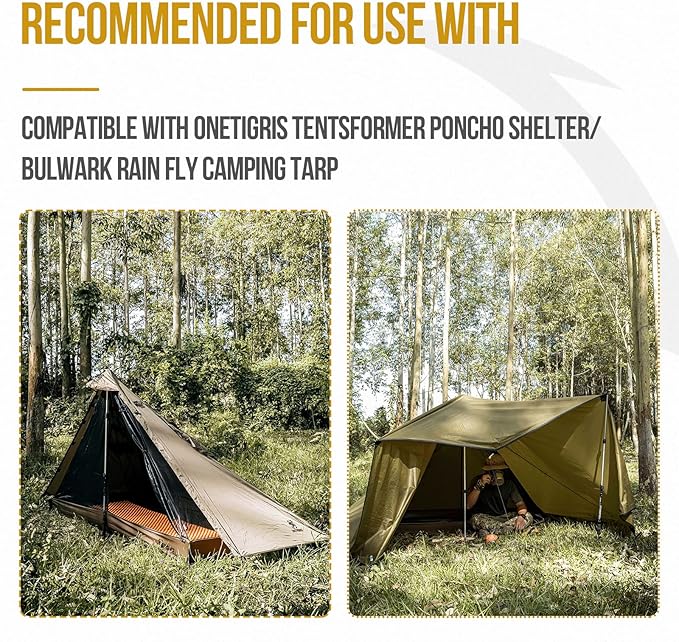 OneTigris Mesh Teepee Tent, Ultralight 1 Person Screen Room with Waterproof Bathtub Floor for