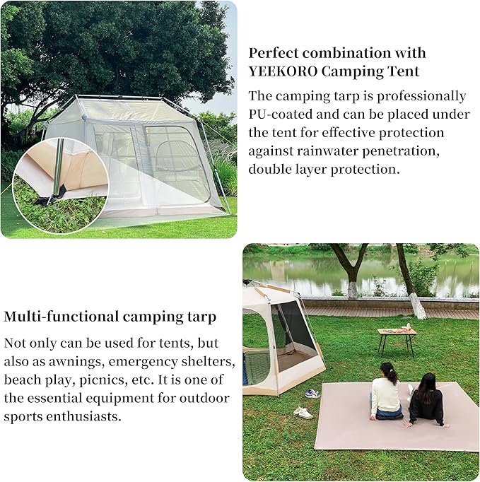 Tent Footprint, 210D Oxford Cloth Camping Tent Tarp, PU 3000 Waterproof Ground Sheet Mat for Tent