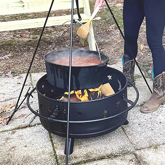 Cuisiland 20QT Cast Iron Dutch Oven with Lip Lid & Bail Handle – Extra Large Pre-Seasoned Campfire