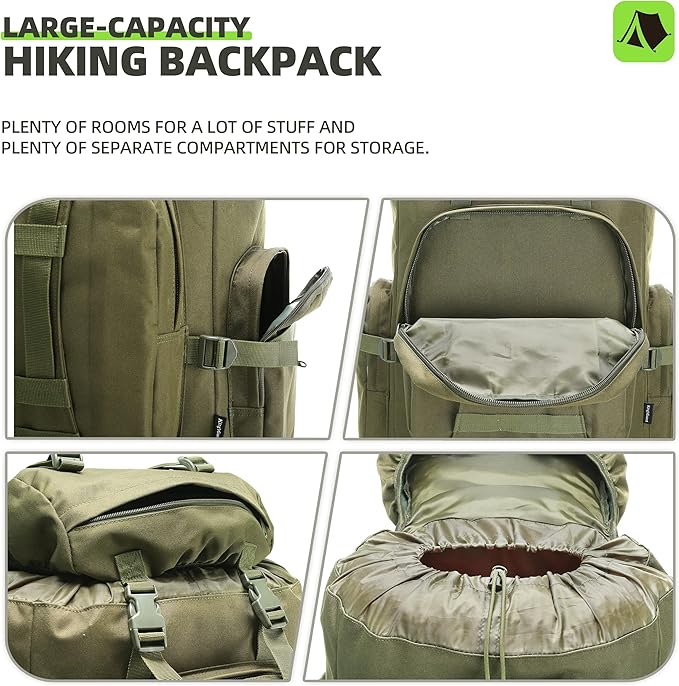King'sGuard 100L Camping Hiking Backpack Molle Rucksack Military Camping Backpacking Daypack