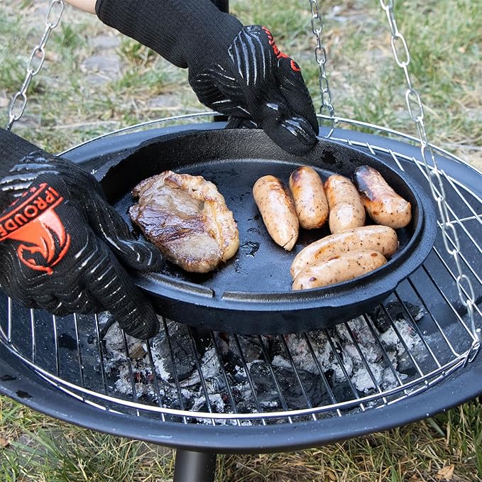 5-in-1 Dutch Oven Camping Accessories Kit - Campfire Cooking Equipment with Heat-Resistant Gloves