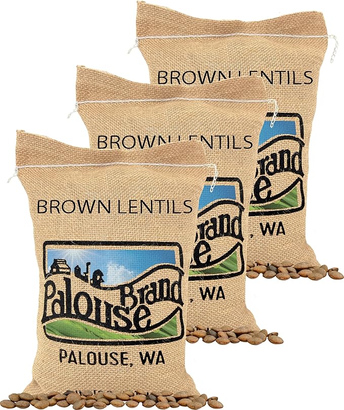 Palouse Brand Certified Glyphosate Residue Free Small Brown Lentils | 15 LBS | Family Farmed in