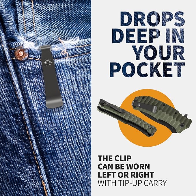 Off-Grid Knives - Rapid Fire Ranger, Camping & Hunting Knife, Cryo D2 Blade Steel with Olive Drab