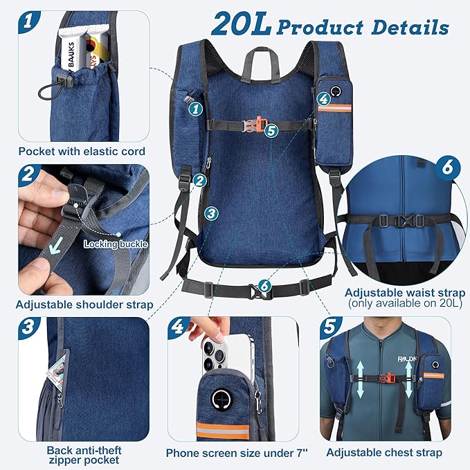 20L Small Hiking Backpack for Men Women Foldable Packable Back Pack Ultralight Hiking Daypack for
