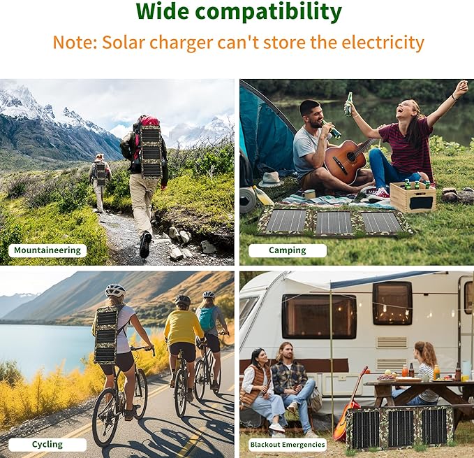 Upgraded Portable Solar Charger Foldable Solar Panels USB Ports 30W Solar Charger(5V/3A Max)