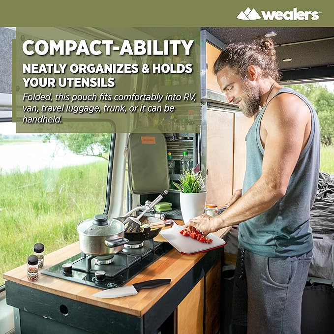 Camp Kitchen Cooking Utensil Set Travel Organizer Grill Accessories Portable Compact Gear for